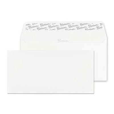 Image of Blake Business DL 110 x 220 mm 120 gsm Peel &amp; Seal Wallet Envelopes (37254) Brilliant White Wove Pack of 25