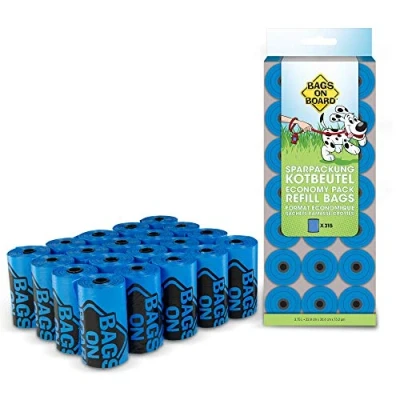 Image of Bags on Board Strong, Leak Proof Dog Poo Bags, Blue, 315