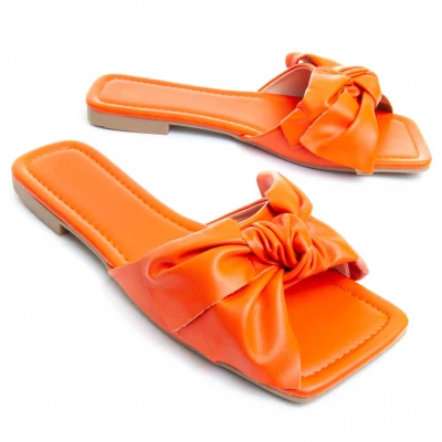 Image of Montevita Womens Flat Sandal Palanti2 In Orange Size UK 7
