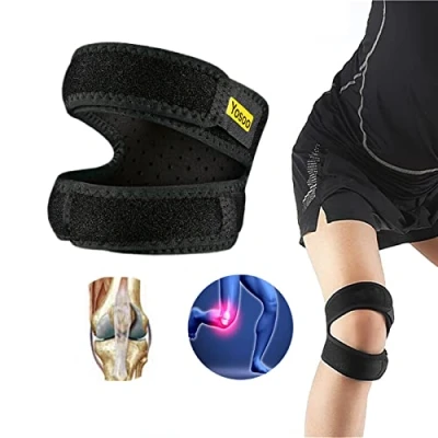 Image of Yosoo Knee Brace, Patella Strap Support for Runners and Jumpers, Adjustable Band Brace Running, Jumping,Basketball,Outdoor Sports or Pain Relief (M)