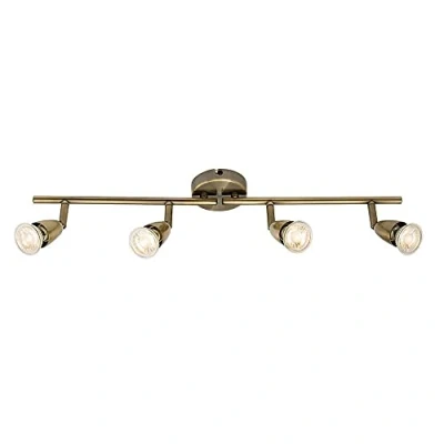Image of Saxby Amalfi 50W 4 Light Antique Brass Decorative Commercial Domestic Adjustable Spotlight Bar