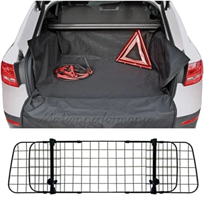 Image of Heavy Duty Car Boot Liner Mat &amp; Bumper Protector Mesh Grill Dog Barrier Guard