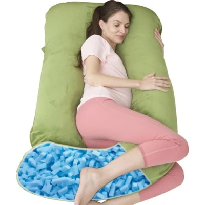 Image of TaiBest U Shaped Full Body Pregnancy Pillow with Removable Cover for Maternity Women,Pregnancy Pillows Sleeping,Support Back, Legs, Belly,55 Inch Women