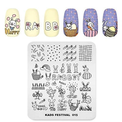 Image of KADS Nail Art Image Stamping Plates DIY Manicure Template Easter Plate for (FE015)