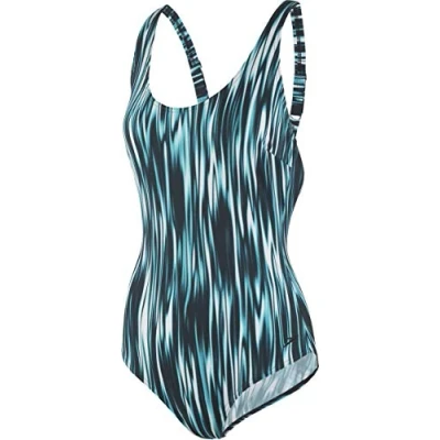 Image of Speedo Womens 811823C880 Aurasheen Swimsuit Black Nylon Size 32