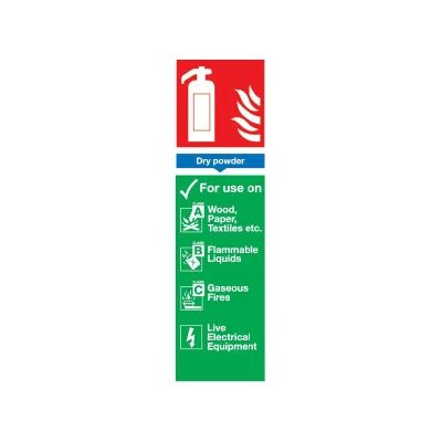 Image of Sitesafe Dry Powder Fire Extinguisher Rigid PVC Sign 100 x 300mm