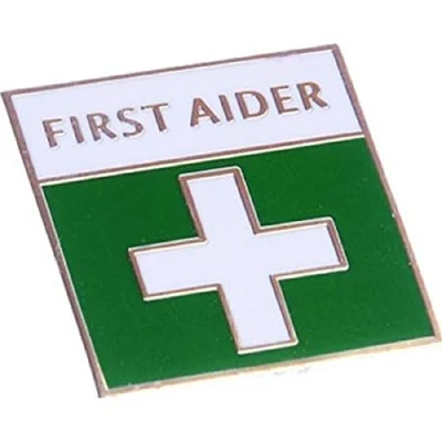 Image of bluedot 5775 First Aid Badge with Pin &amp; Catch,Multicolor, 2.5 x 1.1 centimetres