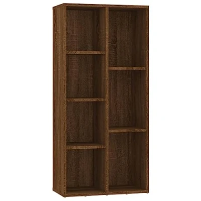 Image of vidaXL Classic Book Cabinet in Brown Oak, Engineered Wood, Spacious Storage, Easy Care, For Living Room, Bedroom, Office 50x25x106 cm