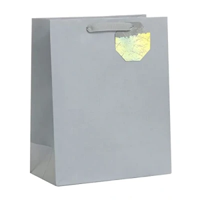 Image of UK Greetings Large Gift Bag For Him/Her/Friend Birthdays, Christmas, New Year &amp; Other Events Silver Design