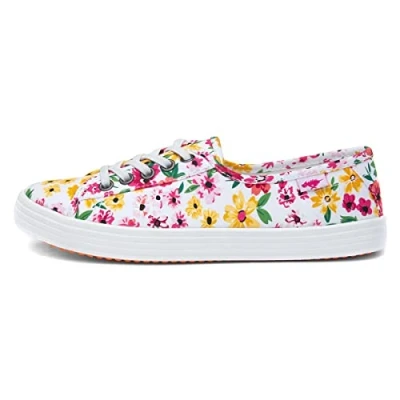 Image of Rocket Dog Women&#039;s Chow Sneaker, White Floral, 6 UK