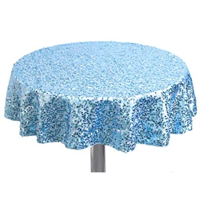 Image of Christmas Concepts® Sequin Round Table Cloth 36 Inches Wedding/Party Decoration Luxury Wedding (Baby Blue)