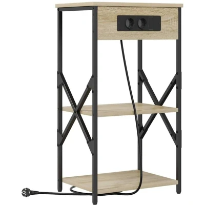 Image of Bedside Cabinet with Shelf Storage Sonoma oak Engineered wood Vidaxl