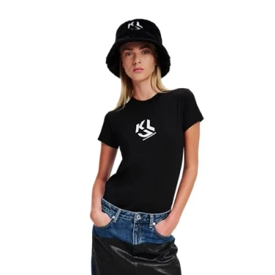 Image of KARL LAGERFELD JEANS, Womens, Slim FIT Monogram TEE, Black, Small
