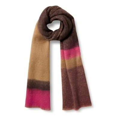 Image of Amazon Essentials Women&#039;s Brushed Textured Scarf, Neon Pink/Dark Chestnut Brown, One Size