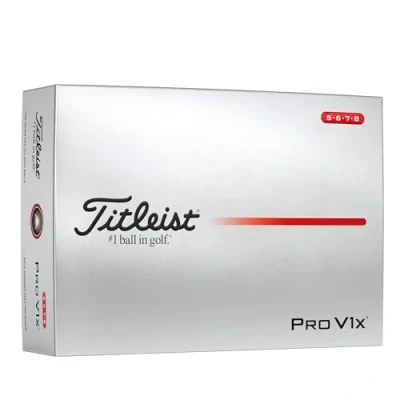 Image of Titleist Pro V1x High Numbers Golf Ball 5 8, Pack of 12, White
