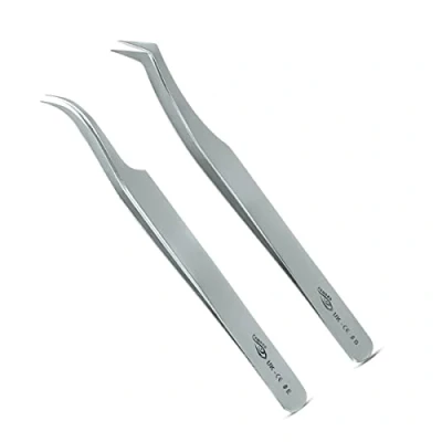 Image of Eyelash Extension Tweezers Straight for Extensions Curved Professional