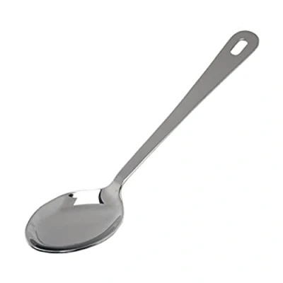 Image of Genware 300014 Stainless Steel Serving Spoon with Hanging Hole, 14 inches Length