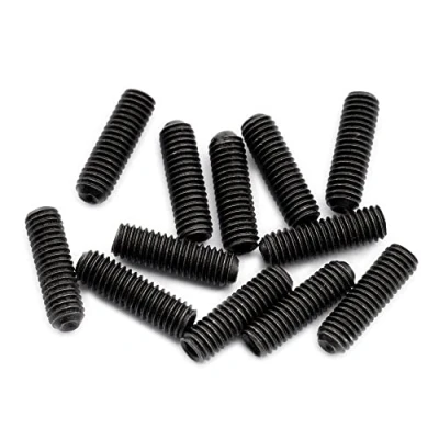 Image of Musiclily Pro Metric M3X10mm Steel Saddle Height Screws for Import Strat Tele Style Electric Guitar Bridge, Black (Set of 12)