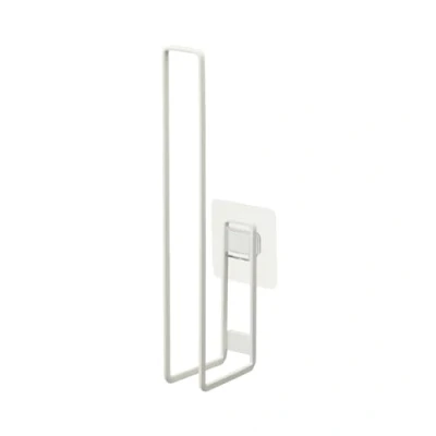 Image of Yamazaki 5989 TOWER Film Hook Toilet Paper Holder, white, Steel/Silicone, Minimalist, 3.7 x 7.3 25 cm
