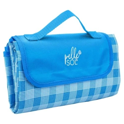 Image of Pelle &amp; Sol Picnic Blanket, Foldable Outdoor Beach Waterproof, Sand proof, Machine Washable, Slip Resistant With Carrying Handle for Family, Beach, Hiking, Camping 200x140CM (Light Blue)