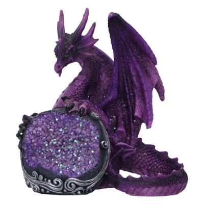 Image of Nemesis Now Guardian of The Geode Figurine, Resin, Purple, 11.5cm