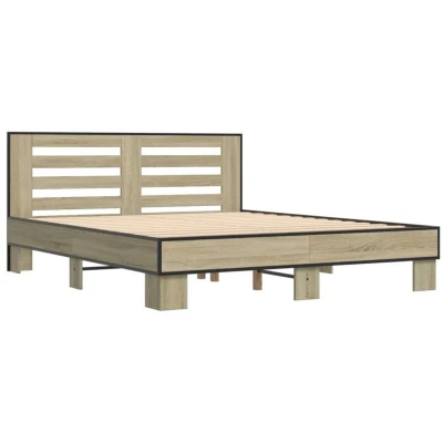 Image of vidaXL Bed Frame without Mattress Sonoma Oak 160x200 cm