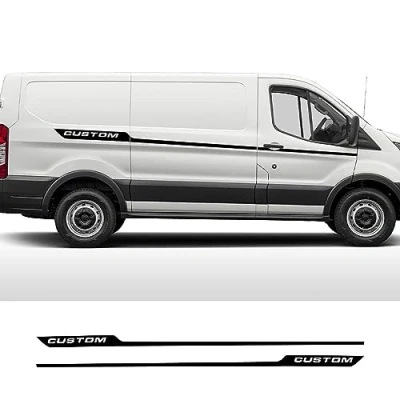 Image of RWRAPS 2Pcs/Lot Car Stickers Custom Camper Van Sport Stripes Graphics Vinyl Decals,Fit for Ford Transit Tourneo Accessories