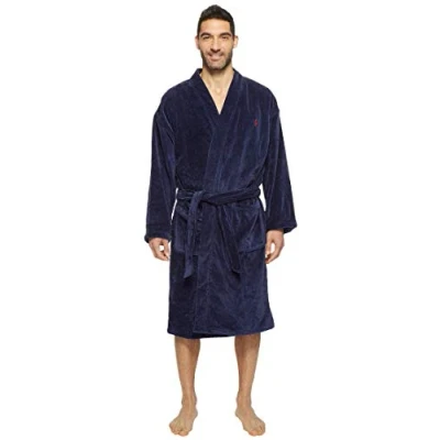 Image of Ralph Lauren Polo Men&#039;s Navy Blue Robe Dressing Gown (Small/Medium (S/M))