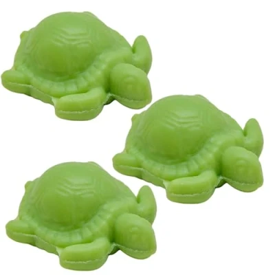 Image of La Maison du Savon de Marseille French Turtle Shaped Soap for Body Wash or Decoration Apple Fragrance 20g Novelty Bar Set of 3