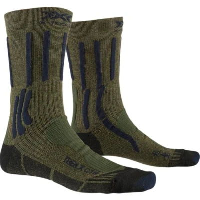 Image of x Socks Men Trek Cotton Forest Green/Midnight Blue, Size: 35 38