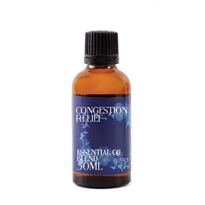 Image of Mystix London Congestion Relief Pure &amp; Natural Essential Oil Blend 50ml for Diffusers, Aromatherapy Massage Blends Perfect as a Gift Vegan, GMO Free