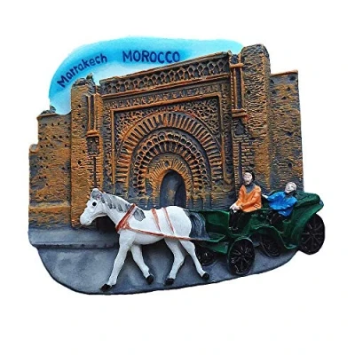 Image of 3D Marrakech Morocco Fridge Magnet Souvenir Gift,Butterfly Shape Home &amp; kitchen Decoration Magnetic Sticker,Marrakech Refrigerator Collection