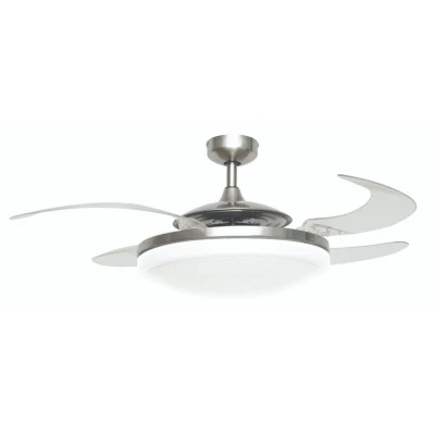 Image of Fanaway 210931 &quot;EVO2 Endure&quot; Ceiling Fan and Dimmable LED Light, Silver, E27, 60 Watts