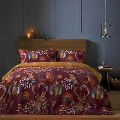 Image of furn. Forest Fauna Duvet Cover Set, Rust, Double