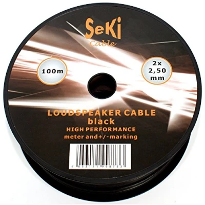 Image of Speaker Cable 2 x 2.50 mm² 100 m Black CCA Audio