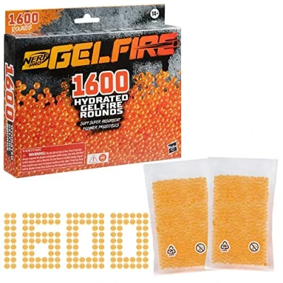 Image of Nerf Pro Gelfire Round Refill, 1600 Hydrated Rounds, Use With Blasters