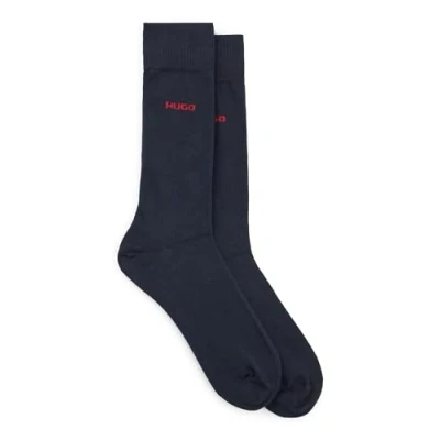 Image of HUGO Men&#039;s 2P RS UNI CC Socks, New Dark Blue401, 35 38 (Pack of 2)