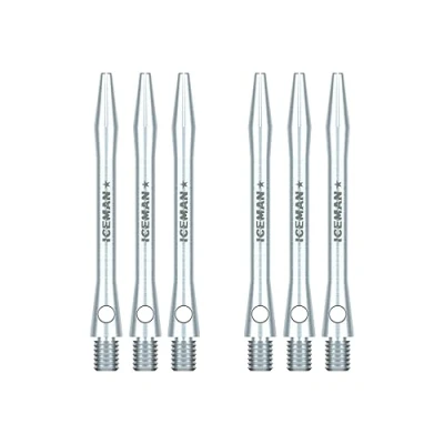 Image of RED DRAGON Gerwyn Price Iceman Logo Plain Aluminium Medium Dart stems (Shafts) 3 sets per pack (9 in total)