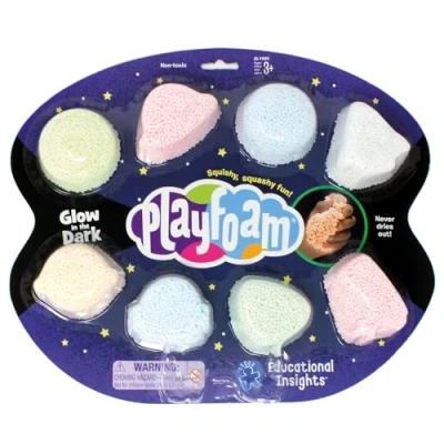 Image of Learning Resources Playfoam Glow in the Dark (8 Pack) Creative Play, Sculpting &amp; Shaping Toy, Sensory Toys, Fun Fidget Never Dries Out