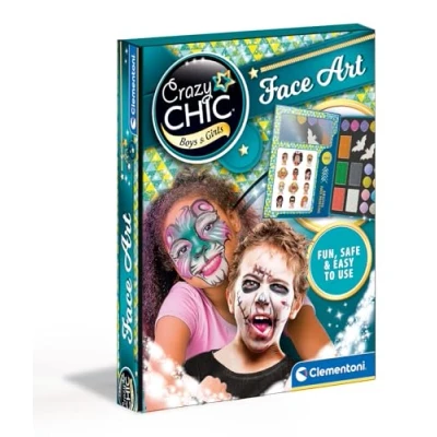 Image of Clementoni 18605 Crazy Chic face Painting paint kit for kids and body painting, children makeup sets girls, make up girls age 6