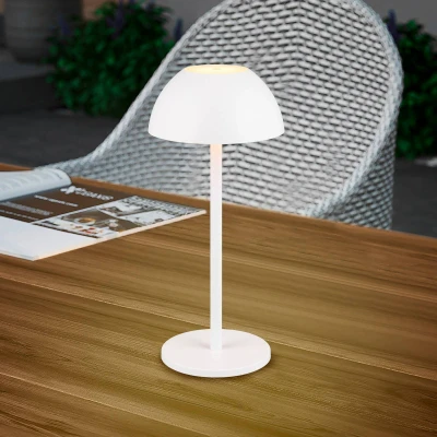 Image of Reality Leuchten Ricardo LED table lamp, white, height 30 cm, plastic