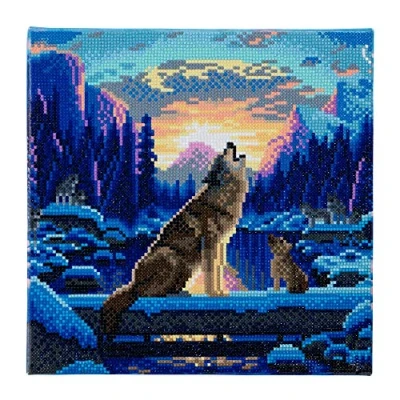Image of Crystal Art Howling Wolves 30x30cm Framed Kit