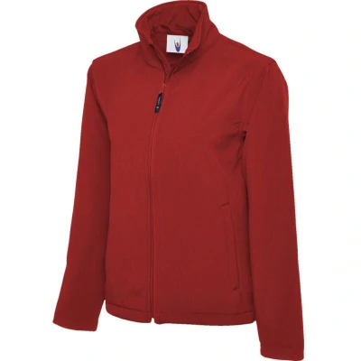 Image of UC612 Classic Full zip Soft Shell Jacket Red (2XL) Uneek