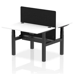 Image of Air B2B 1200x800 Adjustable 2P Bench Desk CP White/Black + Screen