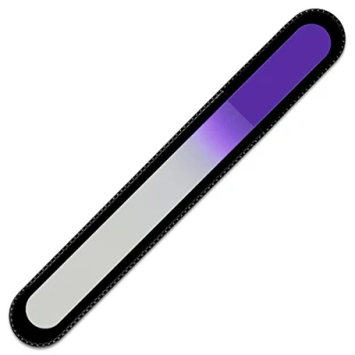 Image of Mont Bleu Colour Crystal Nail File in Black Pouch Large Professional Size Czech Tempered Glass Handmade Republic