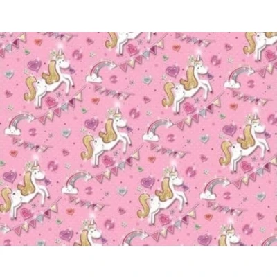Image of Unicorn Rainbows Stars Hearts Gift Wrapping Paper 1 Sheet &amp; Matching Tag