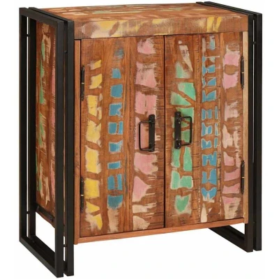 Image of Bedside Cabinet Multicolour Solid reclaimed wood Vidaxl