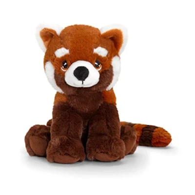 Image of Keel Toys Keeleco SE6566 Panda Plush Toy Red 18 cm Brown White