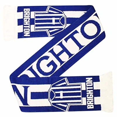 Image of GIFTS 4 ALL Brighton Football Fans Scarf, Match Day Seagulls Souvenir Soccer Scarf