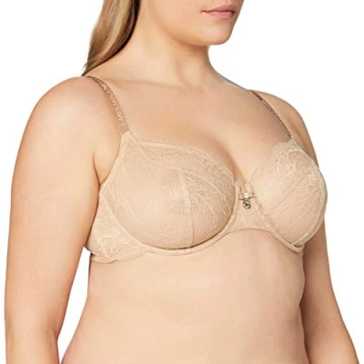 Image of Emporio Armani Women&#039;s Underwire Bra Virtual Lace, Nude, 38D